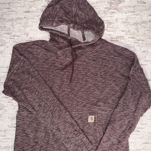 Women’s Carhartt Heather Maroon Hoodie Relaxed Fit Size Medium (8-10)